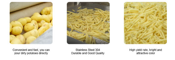 خط تولید چیپس سیب زمینی دستگاه تولید سیب زمینی سرخ شده کاملاً اتوماتیک SS304
